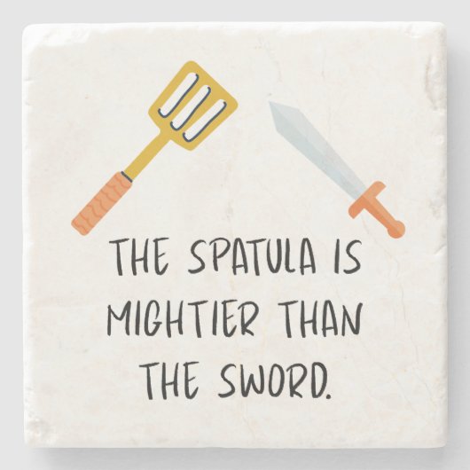 Die Spatula ist mächtiger als das Schwert Steinuntersetzer (Vorderseite)