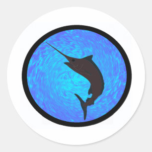 DIE SPEERFISCH-STÄRKE RUNDER AUFKLEBER