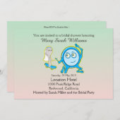 Die Speisekarte lief mit dem Löffel-Brautparty weg Einladung (Vorne/Hinten)