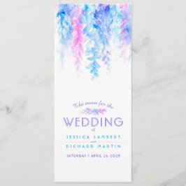 Die Speisekarte mit blühenden Blumenmotiven in Aqu Menükarte