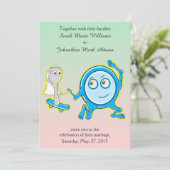 Die Speisen liefen mit der Einladung zur Hochzeit (Stehend Vorderseite)