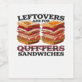 Die Speisen sind für Sandwiches unbedingt erforder Weinetikett (Einzelnes Label)