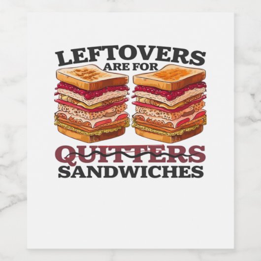 Die Speisen sind für Sandwiches unbedingt erforder Weinetikett (Einzelnes Label)