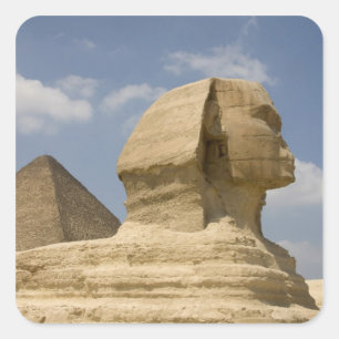 Die Sphinx, Giza, Al Jizah, Ägypten Quadratischer Aufkleber
