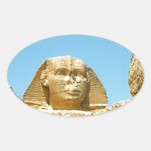 Die Sphinx Ovaler Aufkleber