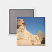 Die Sphinx und die Pyramide von Ghafre, Gizeh Magnet (Vorderseite/Rückseite)