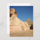 Die Sphinx und die Pyramide von Ghafre, Gizeh Postkarte (Vorne/Hinten)