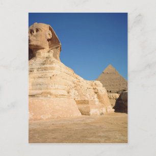 Die Sphinx und die Pyramide von Ghafre, Gizeh Postkarte