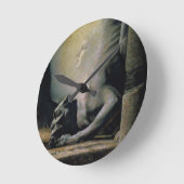 Die Sphinx und die Schimäre, 1906 (Öl auf Runde Wanduhr (Winkel)