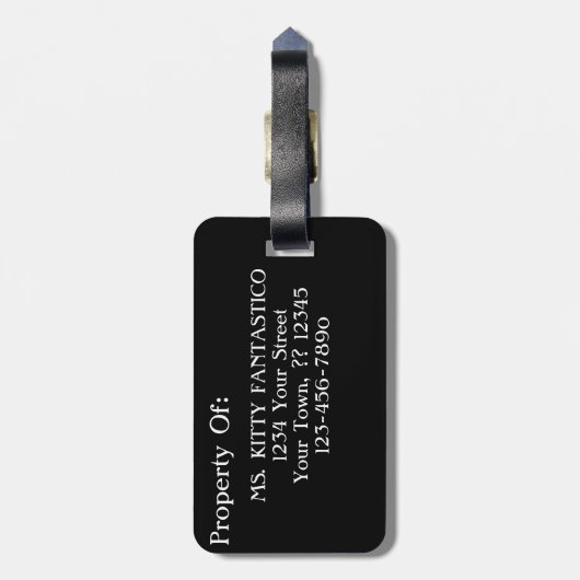 Die Sphynx Cat Frischkite Black & White Art Gepäckanhänger (Rückseite vertikal)