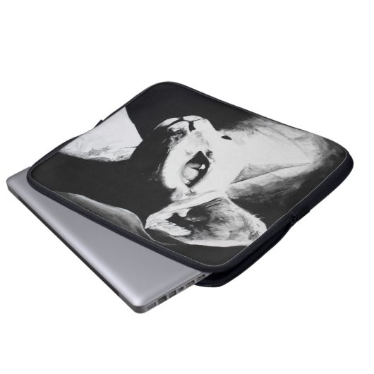 Die Sphynx Katzenwelse Schwarz-weiße Kunst Laptopschutzhülle (Vorne Knopf)