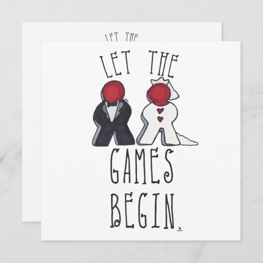 Die Spiele beginnen Meeple Hochzeitskunst Ankündigung (Vorne/Hinten)