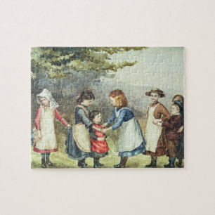 Die Spiele der Kinder, c.1880 (w/c auf Papier) Puzzle