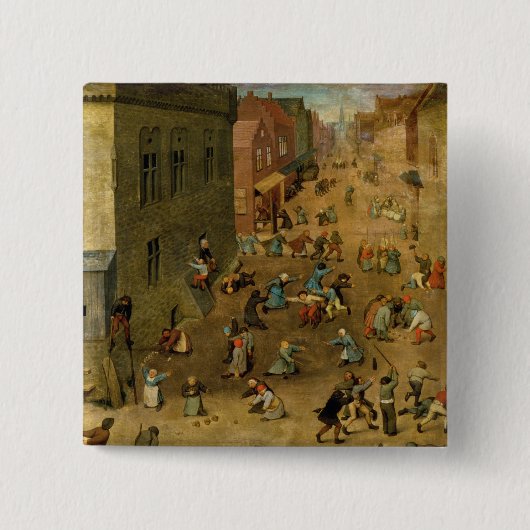 Die Spiele der Kinder: Detail der Spitzenrechter Button (Vorderseite)