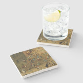 Die Spiele der Kinder: Detail der Spitzenrechter Steinuntersetzer (Seitenansicht)