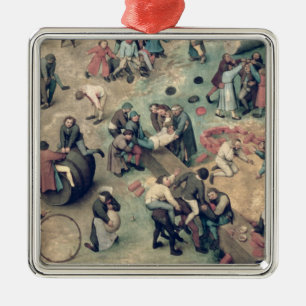 Die Spiele der Kinder: Detail der unteren rechter Silbernes Ornament