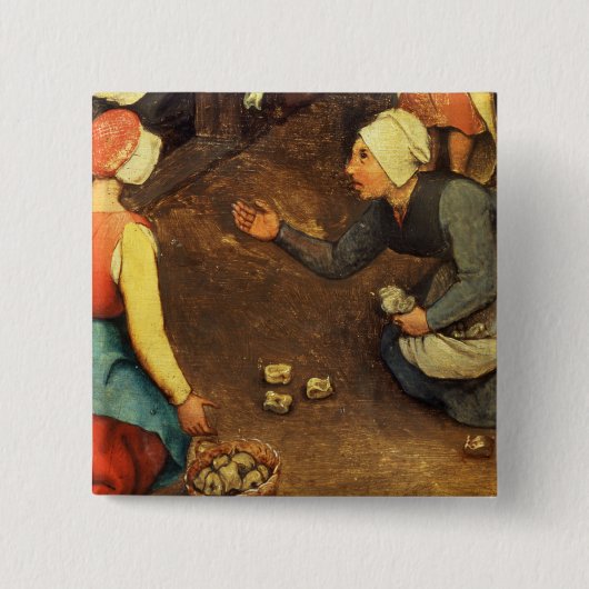 Die Spiele der Kinder: Detail eines Spielwerfens Button (Vorderseite)