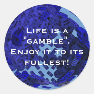 Die Spieler, die Geschenke würfeln Runder Aufkleber