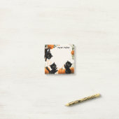 Die spielerische schwarze Katze mit Pumpkin-Inspir Post-it Klebezettel (Auf Schreibtisch)