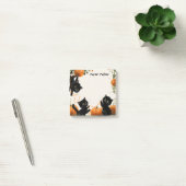 Die spielerische schwarze Katze mit Pumpkin-Inspir Post-it Klebezettel (Büro)