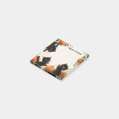 Die spielerische schwarze Katze mit Pumpkin-Inspir Post-it Klebezettel (angewinkelt)