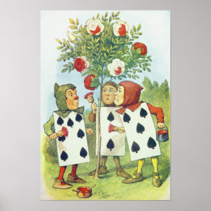 Die Spielkarten, die die Rose Bush malen Poster