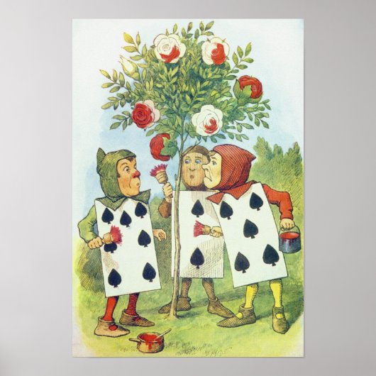 Die Spielkarten, die die Rose Bush malen Poster (Vorne)