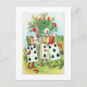 Die Spielkarten malen den Rosenbusch Postkarte