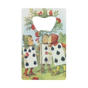 Die Spielkarten, welche die Rose Bush malen Kreditkarten Flaschenöffner