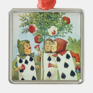 Die Spielkarten, welche die Rose Bush malen Ornament Aus Metall