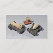 Die Spielwaren der Kinder: ein Igel, ein Löwe und Visitenkarte (Rückseite)