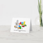 Die Spielwaren Notecards eines Jungen (Rückseite)