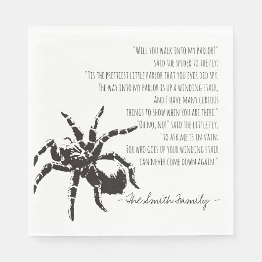 Die Spinne und das Fliegengedicht Serviette (Vorderseite)