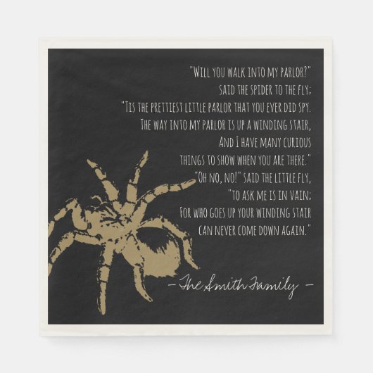 Die Spinne und das Fliegengedicht Serviette (Vorderseite)