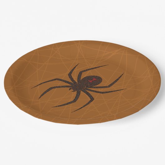 Die Spinnennetztafel Pappteller (Schrägansicht)