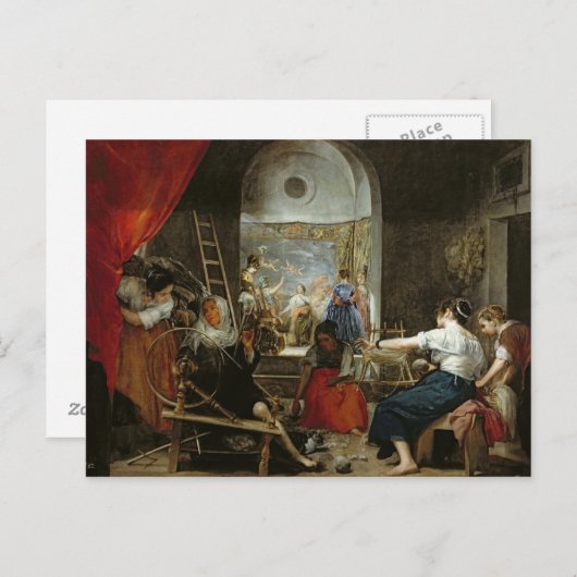 Die Spinners, oder Die Fabel von Arachne, 1657 Postkarte (Vorne/Hinten)