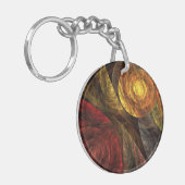Die Spirale der Leben-abstrakten Kunst Schlüsselanhänger (Vorderseite links)