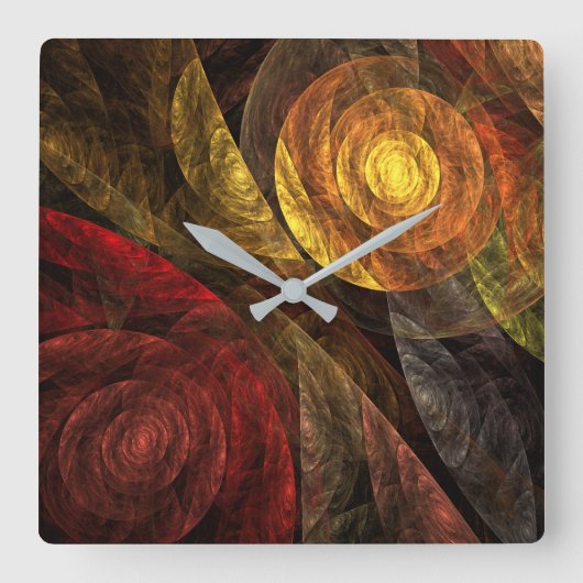Die Spirale des Lebens Abstrakter Kunstplatz Quadratische Wanduhr (Vorderseite)