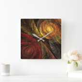 Die Spirale des Lebens Abstrakter Kunstplatz Quadratische Wanduhr (Zuhause)