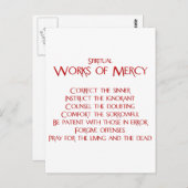 Die spirituellen Werke der Gnade Postkarte (Vorne/Hinten)