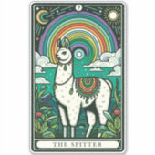 Die Spitter-Llama-Tarot-Karte Aufkleber (Vorderseite)