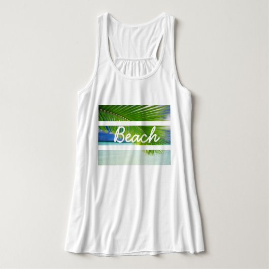 Die Spitze des tropischen Strandes Tank Top (Design Vorderseite)