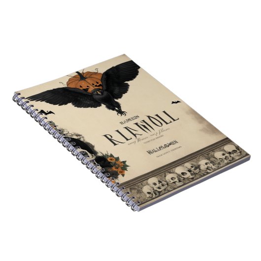 Die Spooky Vibes mit einem Crow und Skull erleben Notizblock (Rechte Seite)