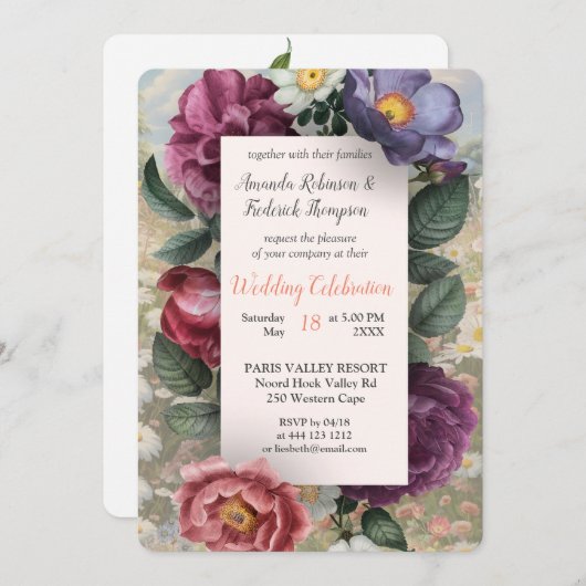 Die Sprache der Blume Einladung (Vorne/Hinten)