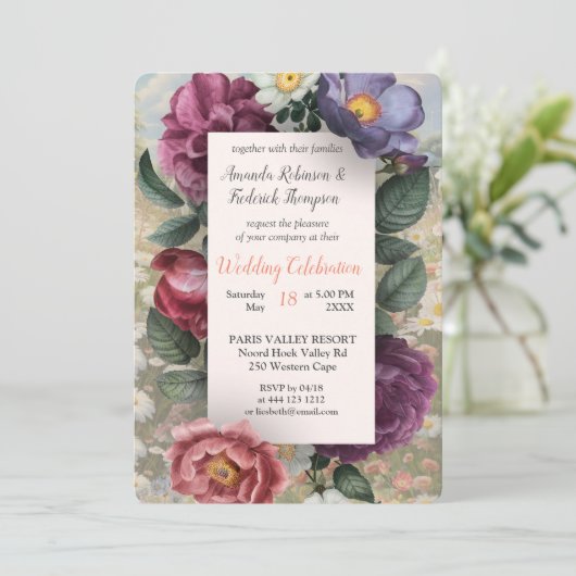 Die Sprache der Blume Einladung (Stehend Vorderseite)