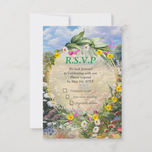 Die Sprache der Blume RSVP Karte (Vorderseite)