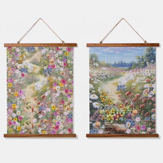 Die Sprache der Blume Wandteppich Mit Holzrahmen (Doppelt)