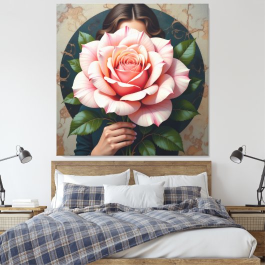 „Die Sprache der Rose – Symbol der Liebe“ Leinwanddruck (Insitu (Schlafzimmer))