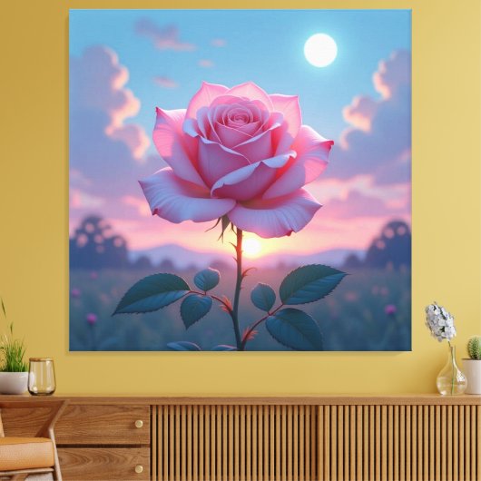 „Die Sprache der Rose – Symbol der Liebe“ Leinwanddruck (Insitu (Wohnzimmer))