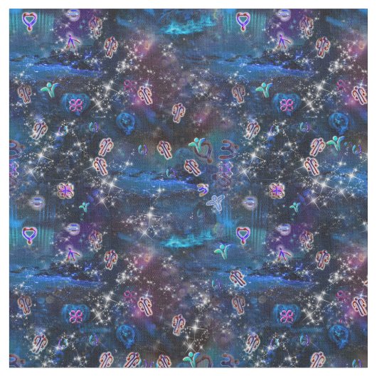 Die Sprache der Symbole des Lichts Stoff (Nahaufnahme)